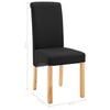 vidaXL Dining Chair Set of 2 Black Fabric, Wood Standard Ergonomic