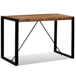 vidaXL Dining Table Multicolor Reclaimed wood 47.2 in long Industrial