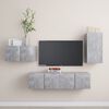 vidaXL TV Cabinet Set Concrete Grey Engineered Wood Medium
