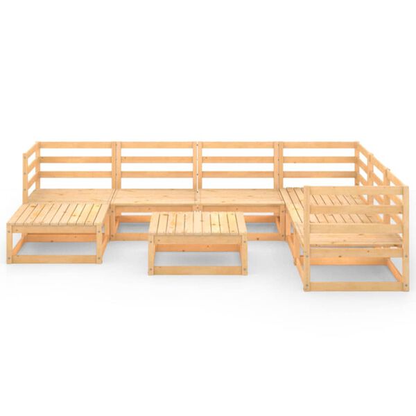 vidaXL Garden Lounge Set Natural Pine Solid Pine Wood Medium Seats Many
