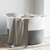 vidaXL Laundry Basket Grey and White Ø21.7x14.2" Cotton