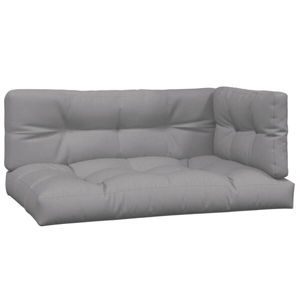 vidaXL Pallet Sofa Set Grey Solid Acacia wood, Polyester Medium Modular