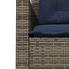 vidaXL Patio Sofa Gray PE Rattan Large UV-Resistant Materials