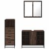vidaXL Bathroom Furniture Set Brown oak Engineered wood, metal, glass