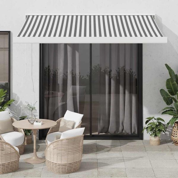 vidaXL Retractable Awning Anthracite and white