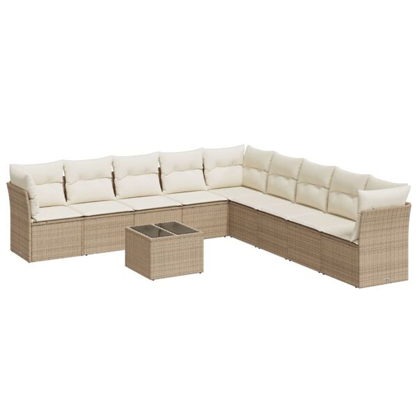 vidaXL Garden Sofa Set Beige, Cream White