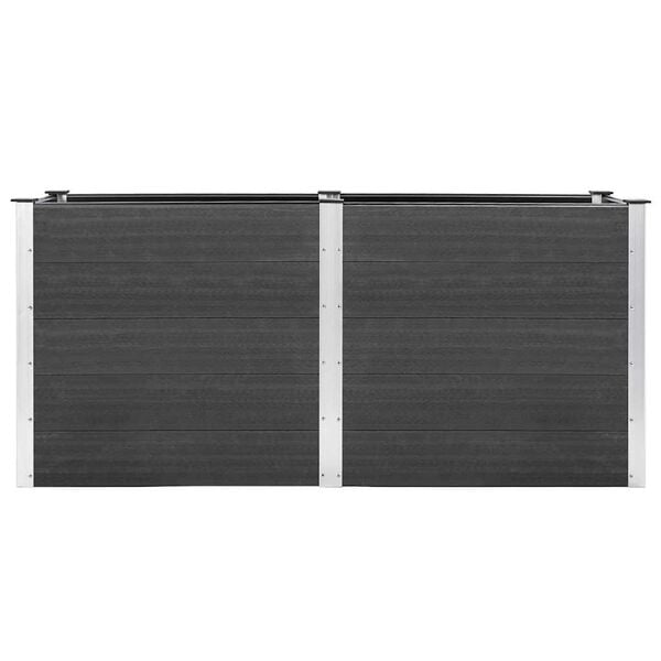 vidaXL Garden Raised Bed Grey Wood plastic composite (WPC), Steel Large