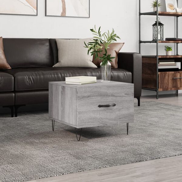vidaXL Coffee Table Grey Sonoma Engineered wood, Iron Small Coffee Table