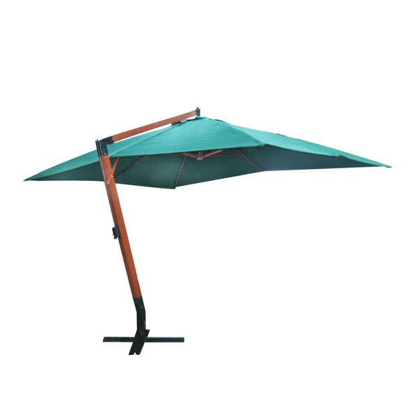vidaXL Floating Garden Parasol Green Polyester Large Height-Adjustable