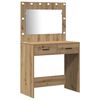 vidaXL Dressing Table Set with LED 3 pcs Artisan Oak Engineered Wood