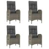 vidaXL Garden Dining Set Black and Grey Poly Rattan 5 Piece