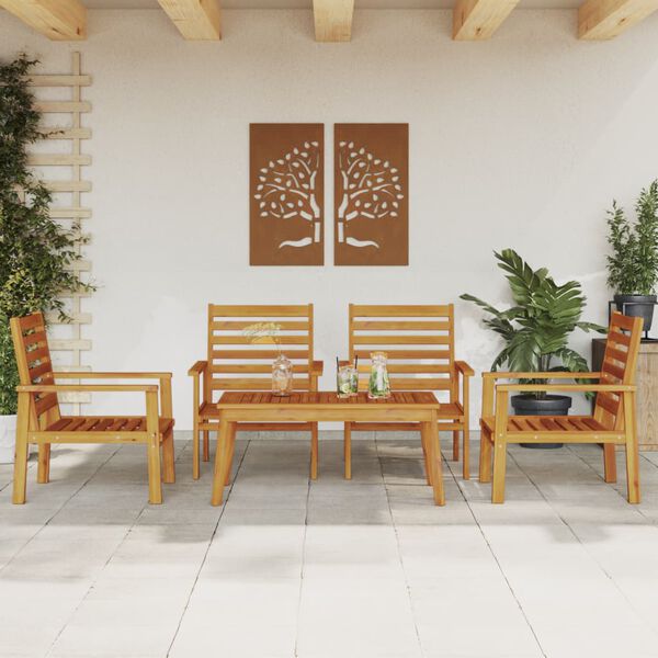vidaXL Garden Lounge Set Natural Wood Solid Acacia wood Standard Durable