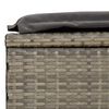 vidaXL Patio Sunbed Set of 3 Gray PE Rattan, Powder-Coated Steel Large