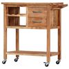 vidaXL Kitchen Trolley 31.5"x17.7"x35.8" Solid Wood Acacia
