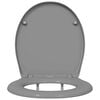 vidaXL Toilet Seat Grey 17.64 x 14.69 x 1.65 in Duroplast
