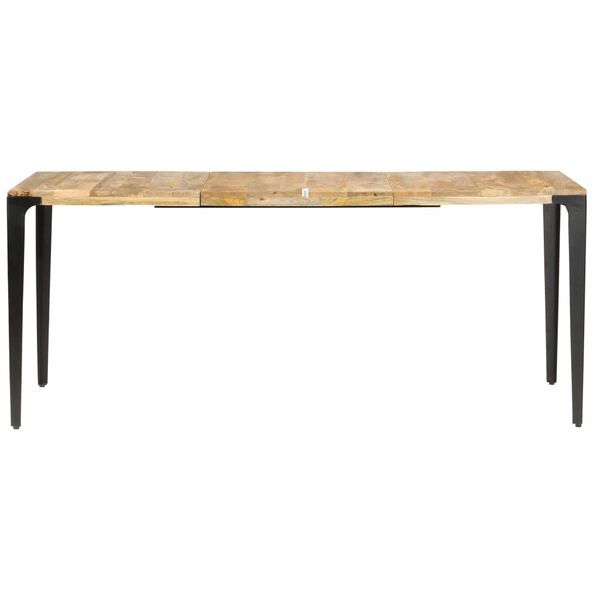 vidaXL Dining Table Brown and Black Solid Mango Wood