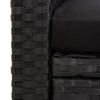vidaXL Sofa Set Black PE rattan, powder-coated steel, glass Medium