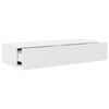 vidaXL Wall Shelf White Engineered Wood 39.4 in wide Wall Shelf