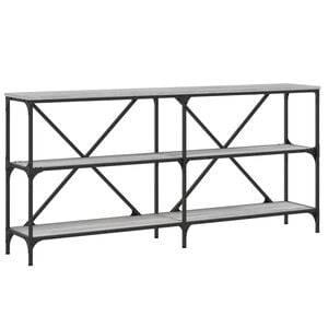 vidaXL Console Table Grey sonoma Engineered wood, iron 63x11.8x29.5 in