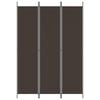 vidaXL 3-Panel Room Divider Brown 59.1"x86.6" Fabric