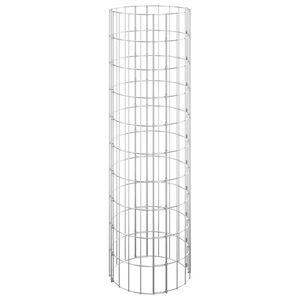 vidaXL Circular Gabion Pole Galvanized Steel &Oslash;11.8"x39.4"