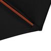 vidaXL Garden Parasol Black Polyester Large Collapsible Garden Parasol