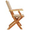 vidaXL Garden Chair Set of 2 Beige Solid Acacia Wood, Poly Rattan
