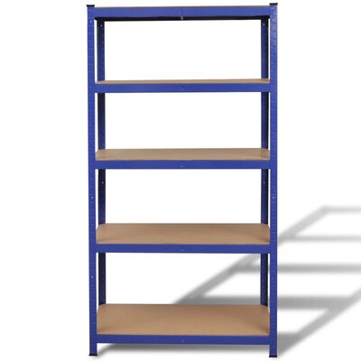 vidaXL 5-Layer Storage Shelf Blue Steel&Engineered Wood