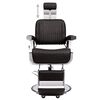 vidaXL Barber Chair Black Faux Leather, Metal, Wood, PVC Medium