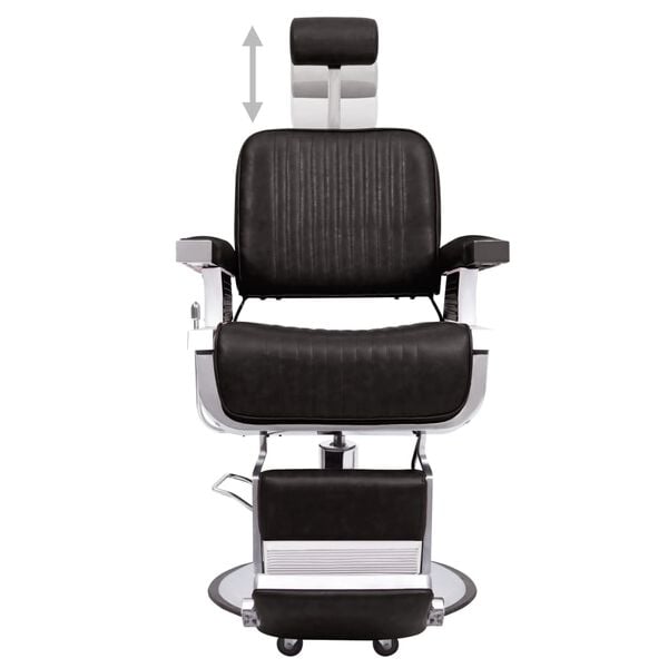 vidaXL Barber Chair Black Faux Leather, Metal, Wood, PVC Medium