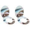 vidaXL WC Toilet Seats 2 pcs with Lids MDF Muschel Design (2x143925)