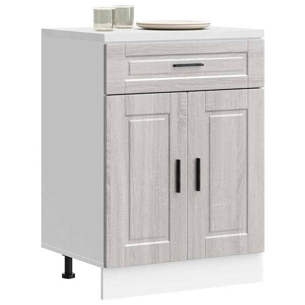 vidaXL Kitchen Base Cabinet Grey sonoma Engineered wood Medium