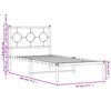 vidaXL Bed Frame Black Powder-Coated Steel Single Bed Frame