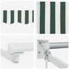 vidaXL Retractable Awning Green and white 157.48" x 118.11" Polyester