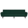 vidaXL Sofa Bed Dark Green Velvet (100% polyester), Wood, Plastic Medium