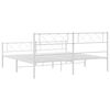 vidaXL Metal Bed Frame White Powder-Coated Steel Double Bed