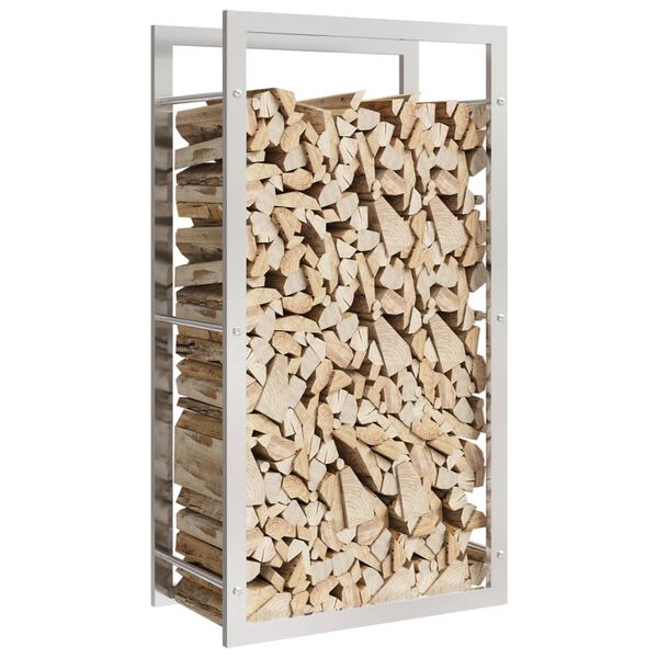 vidaXL Firewood Rack 19.7"x11"x37" Stainless Steel