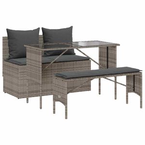 vidaXL Garden Dining Set Grey