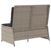 vidaXL Reclining Patio Bench Light gray PE rattan