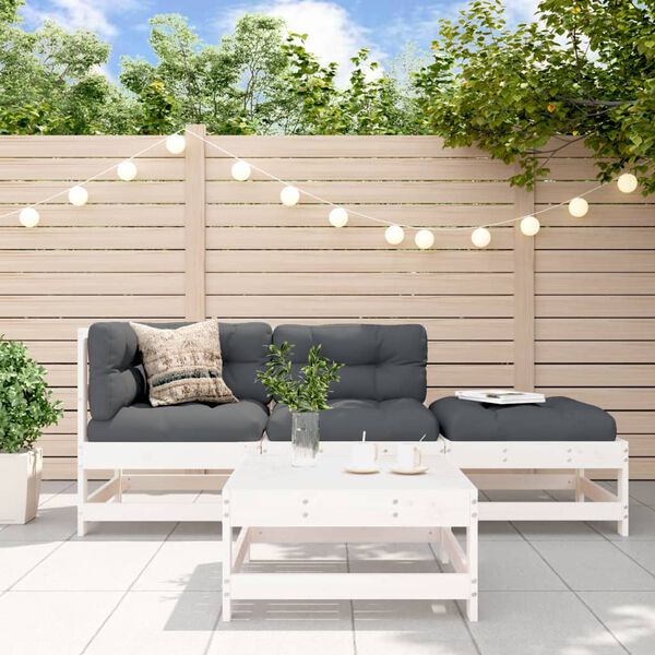 vidaXL Garden Lounge Set White and Anthracite