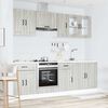 vidaXL Kitchen Cabinet Set Gray Sonoma Engineered wood and glass