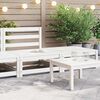 vidaXL Garden Lounge Set White Solid pinewood Medium Modular