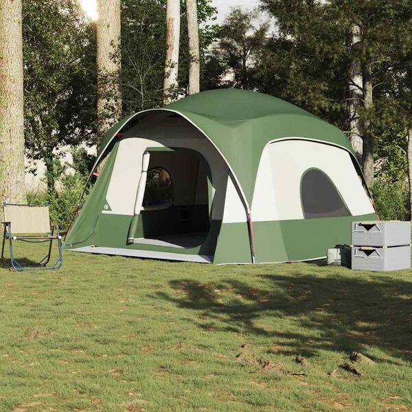 vidaXL Family Tent Cabin 6-Person Green Waterproof