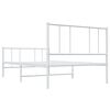 vidaXL Bed Frame White Powder-coated steel Single Bed Frame