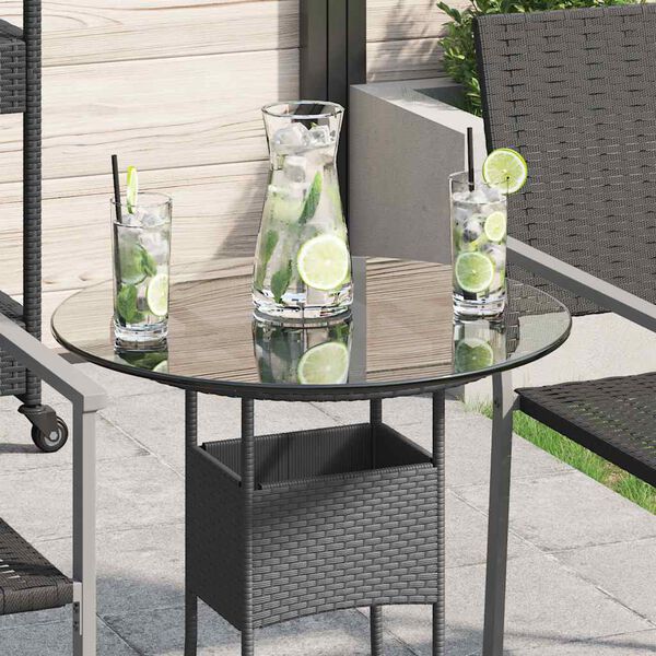 vidaXL Table Top Clear Tempered Glass 19.7 in diameter Scratch-resistant