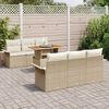 vidaXL Garden Sofa Set with Cushion 7 pcs beige and cream