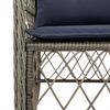 vidaXL Bistro Set Grey and navy blue PE Rattan and Steel 3 Piece