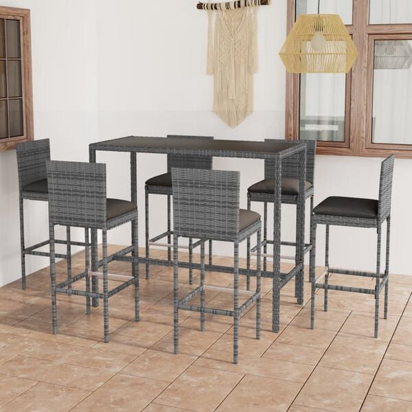 vidaXL Garden Bar Set Grey, Anthracite