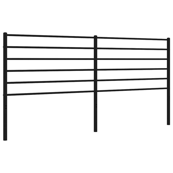 vidaXL Headboard Black Powder-Coated Steel Large Headboard Rectangular
