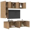 vidaXL TV Wall Unit Wall-mounted 5 pcs Artisan Oak Engineered Wood
